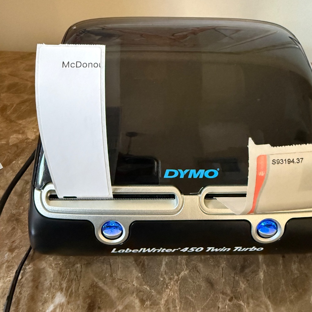 Dymo Label Writer 450 Twin Turbo Dual Thermal Printer Cables Labels Tested